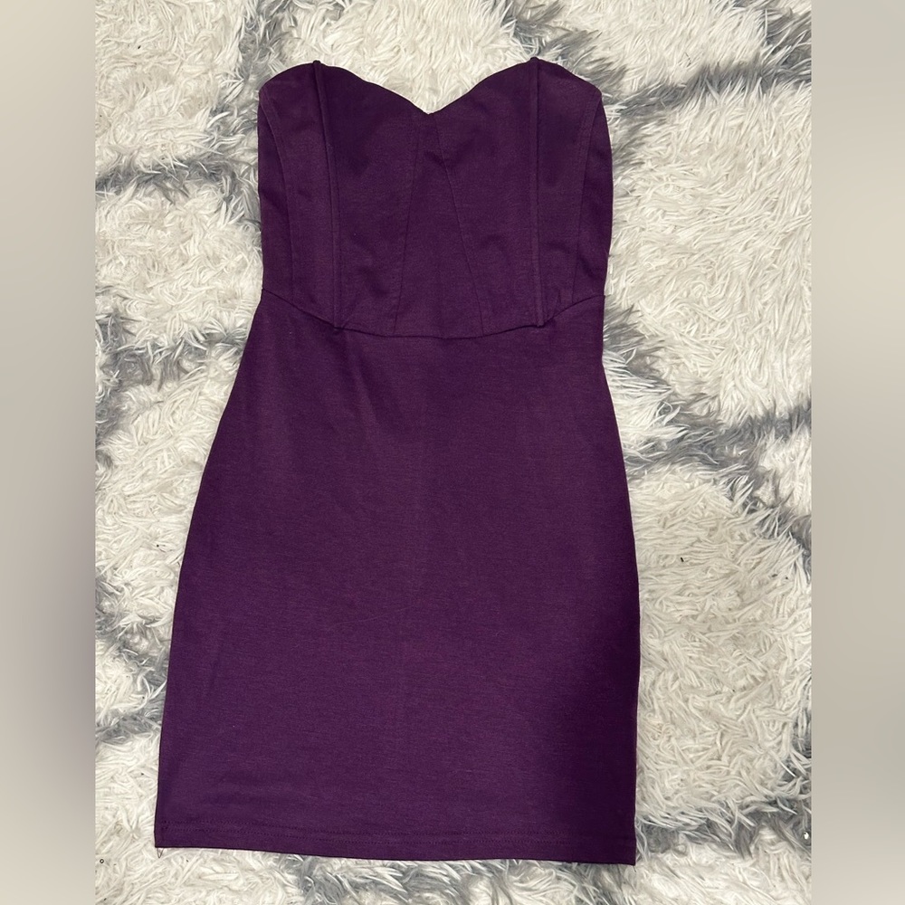 TOBI - Size XS Strapless Bodycon Dress - Purple